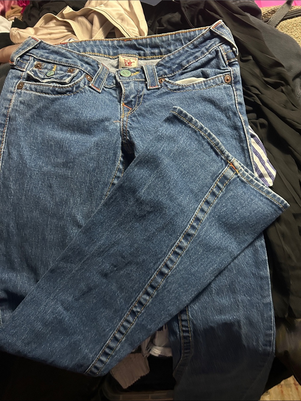 True Religion Women's Blue Flare Jeans